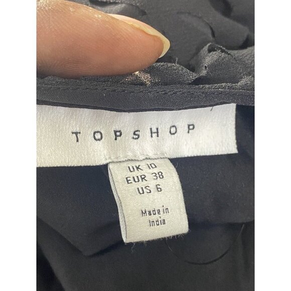 TOPSHOP‎ Womens Halter Neck Long Dress Black Size 6 Polyester - Picture 6 of 10